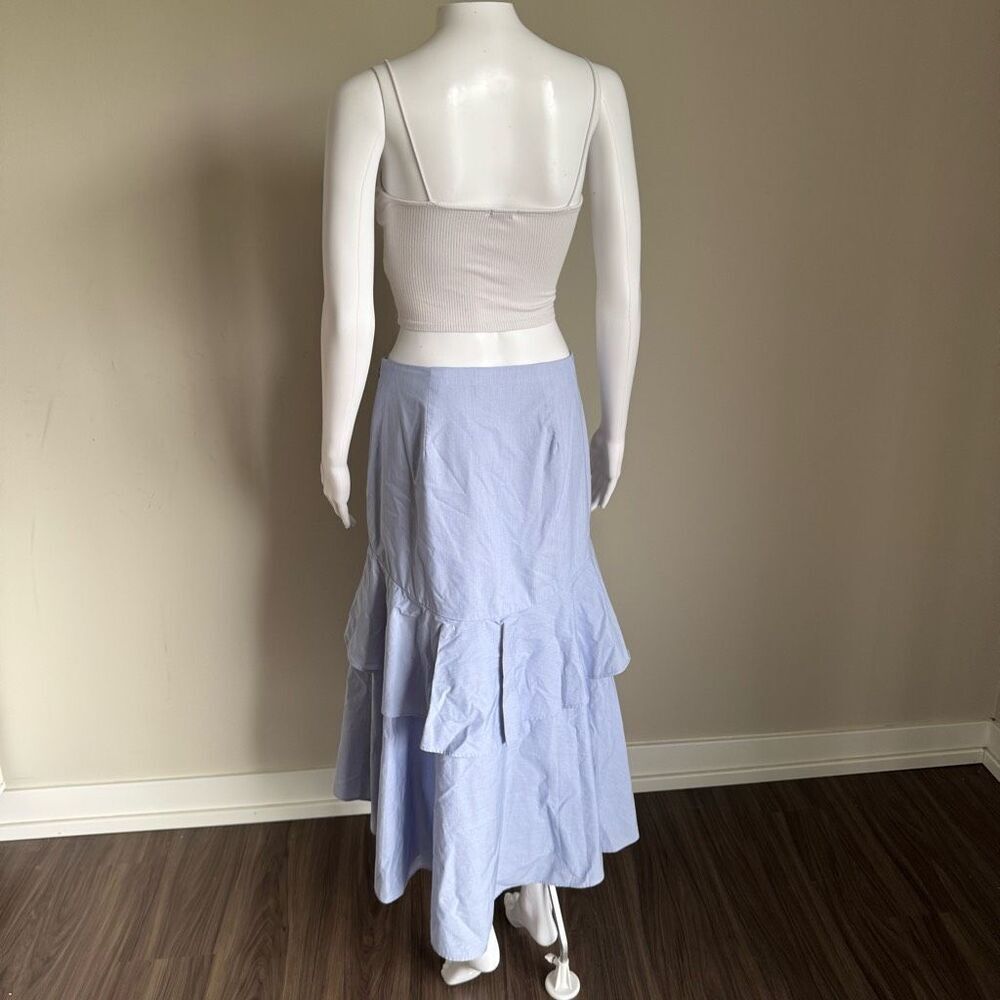 Banana Republic High Low Ruffle Skirt Blue Size 4 - Picture 4 of 6
